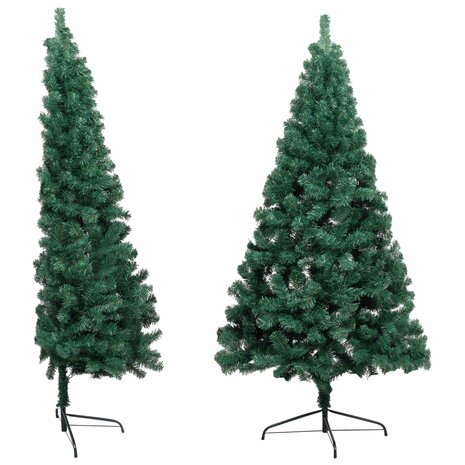 Kunstkerstboom met standaard half 240 cm PVC groen