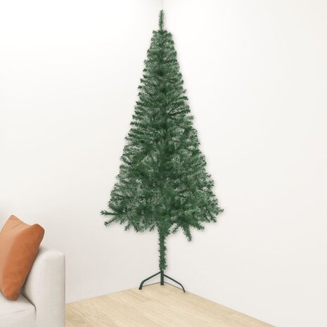 Kunstkerstboom hoek 210 cm PVC groen