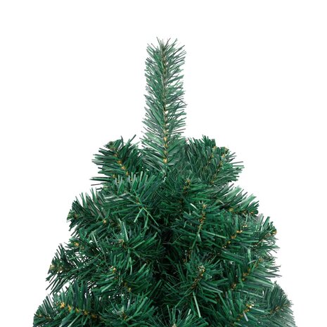 Kunstkerstboom met standaard half 150 cm PVC groen