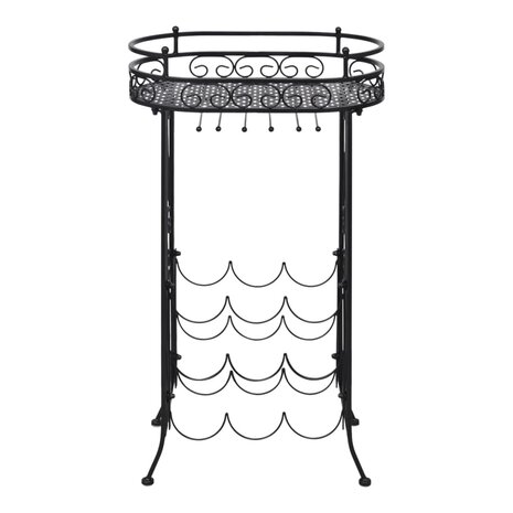 Wijnrek - Wijnopslag -  Met glazenhouder - Metaal - Voor 9 flessen