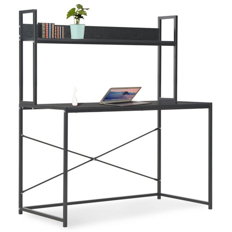 Bureau - Schrijftafel - Computerbureau - Bureautafel - Werktafel - Hobbytafel - 120 x 60 x 138 cm - Zwart