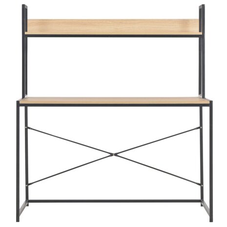 Bureau - Schrijftafel - Computerbureau - Bureautafel - Werktafel - Hobbytafel - 120x60x138 cm - zwart en eikenkleurig