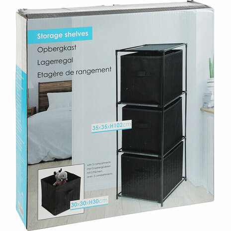 Opbergkast - 3 compartimenten - 35x35xH102 