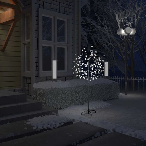 Kerstboom - Kunstkerstboom - Verlicht - 120 LED's - Koud wit licht - kersenbloesem  - 150 cm