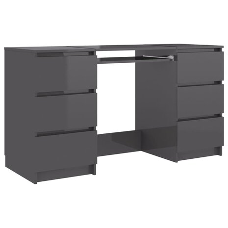 Bureau - Schrijftafel - Hoogglans Grijs - 140x50x77 cm