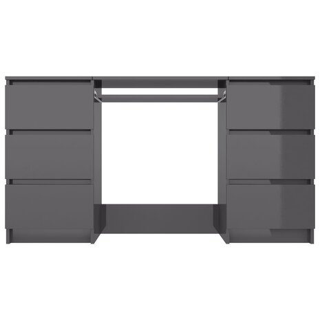 Bureau - Schrijftafel - Hoogglans Grijs - 140x50x77 cm