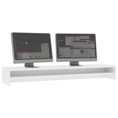 XL - Monitor verhoger - Monitorstandaard - Wit - 100x24x13 cm