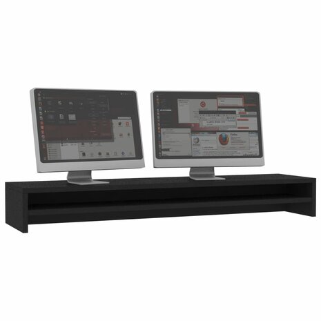 XL - Monitor verhoger - Monitorstandaard - zwart - 100x24x13 cm