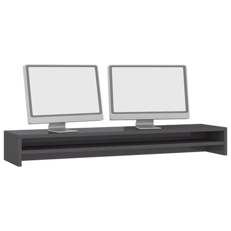 XL - Monitor verhoger - Monitorstandaard - Hoogglans grijs - 100x24x13 cm