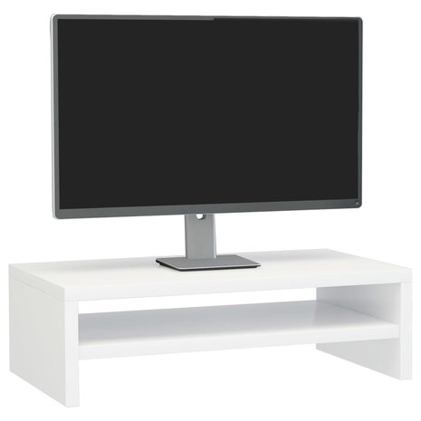 Monitorstandaard - Monitor verhoger - Hoogglans wit - 42x24x13 cm