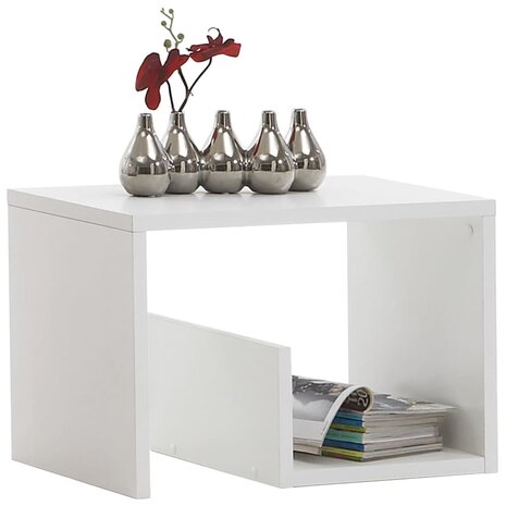 Salontafel - Bijzettafel - 2-in-1 59,1x35,8x37,8 cm -Wit