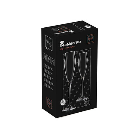 Bergner Masterpro Wijnglazen - Fluitglazen - 18.2cl - Kristalglas - 2 stuks