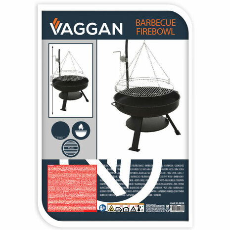 Vaggan Vuurschaal met BBQ Grillrooster - Ø60cm - hoogte 127cm