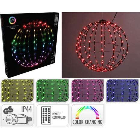 Lichtbol - Kerstverlichting - 40 cm - RGB Licht - 168 LED - Colour Changing