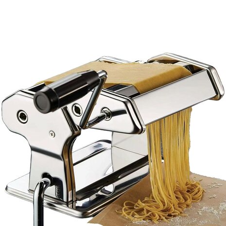 Ceruzo Pastamachine RVS - Spaghetti Machine -  met Tafelgreep 