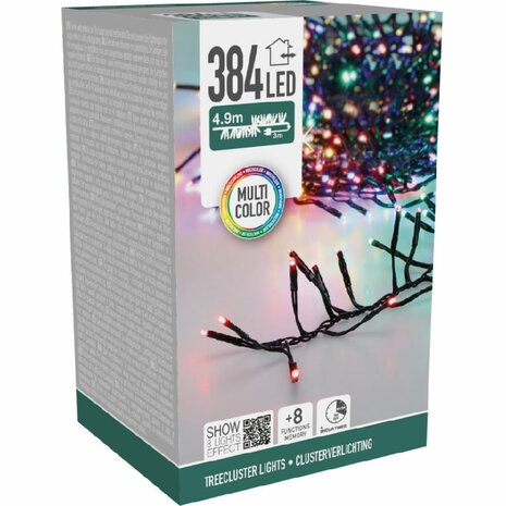 Treecluster Kerstboomverlichting - 384led - multicolor