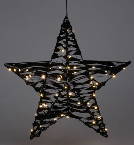 Verlichte Kerstster - Zwart - 40 cm - 60 led 