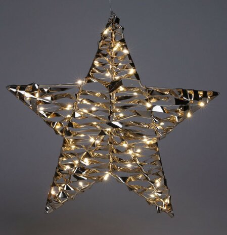 Verlichte Kerstster - Goud - 40 cm - 60 led 