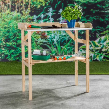 Houten Oppottafel - 78 x 37 x 82 cm