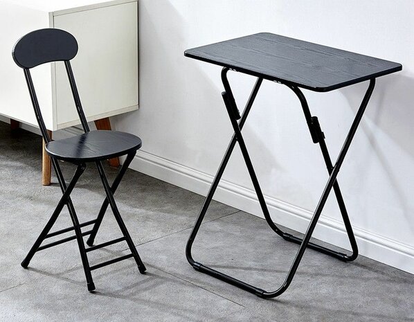 Ceruzo Klaptafel met Stoel - Zwart