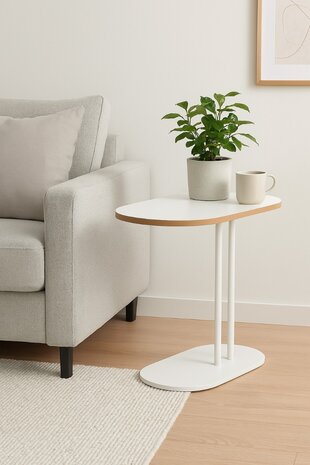 Ceruzo Bijzettafel - Wit - 58x34x60 