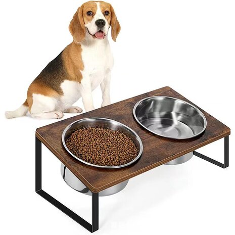 Ceruzo Dubbele Voerbak met Standaard - 40x20x16 cm