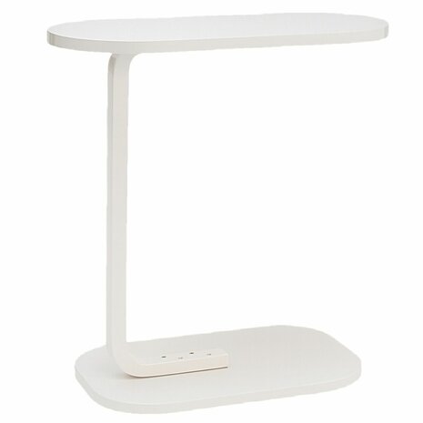 Ceruzo Bijzettafel - Wit - Banktafel - Metaal met Hout - 45x28x60 cm