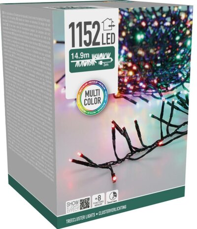 Treecluster Kerstboomverlichting - 1152led - Multicolor