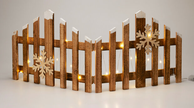 Kersthek 76cm - met led verlichting - hout