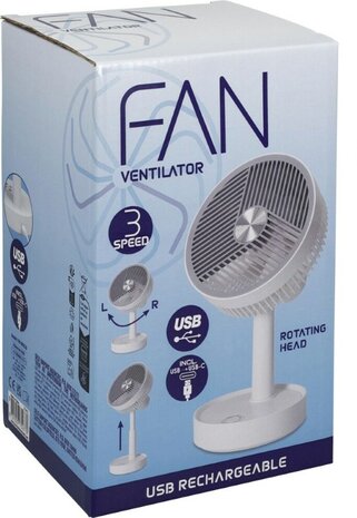 Tafelventilator - Oplaadbaar - USB