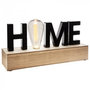 houten decoratie HOME met verlichting LED, zwart